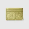 Gucci Gg Emblem Card Case In Green