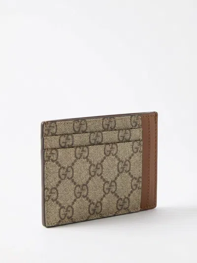 Gucci Gg Emblem Card Case In Brown