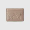 Gucci Gg Emblem Card Case In Neutral