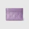 Gucci Gg Emblem Card Case In Pink