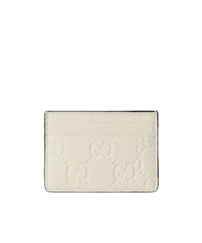 Gucci Gg Emblem Card Case In White