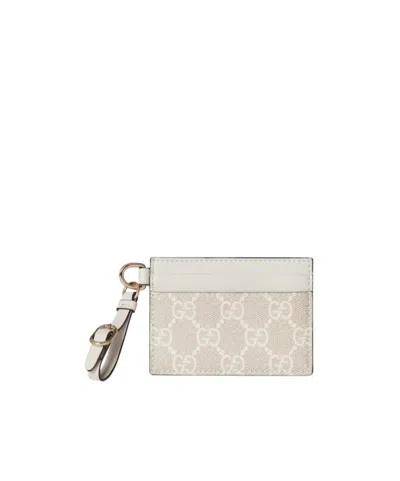 Gucci Gg Emblem Card Case With Strap In Multi