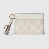 Gucci Gg Emblem Card Case With Strap In White