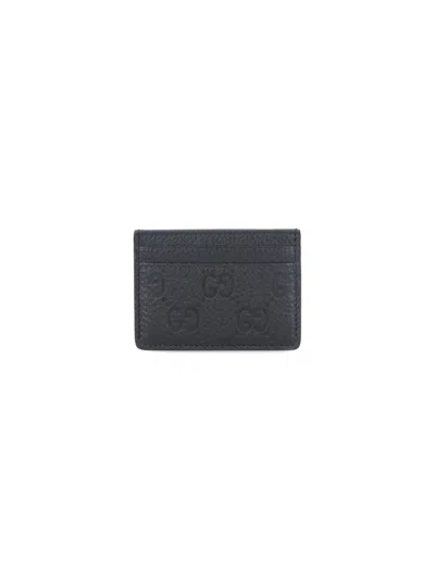 Gucci 'gg Emblem' Card Holder In Black