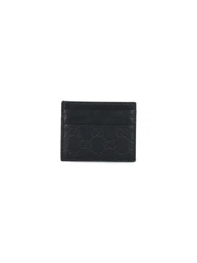 Gucci 'gg Emblem' Card Holder In Black