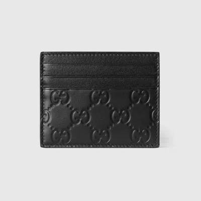Gucci Gg Emblem Card Holder In Black
