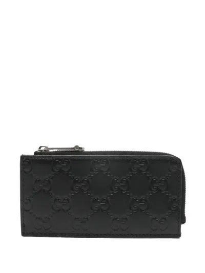 Gucci Gg Emblem Card Holder In Black