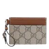 Gucci Women Gg Emblem Card Holder With Strap In Brown