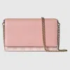 Gucci Gg Emblem Chain Wallet In Pink