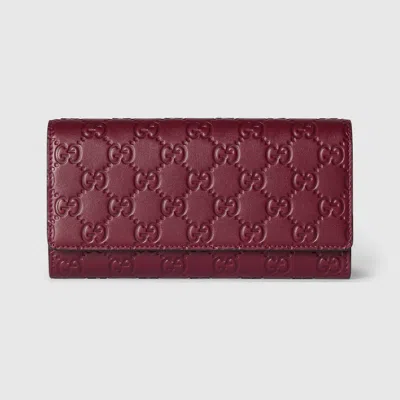 Gucci Gg Emblem Continental Wallet In Burgundy