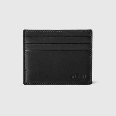 Gucci Gg Emblem Embossed Card Case In Black