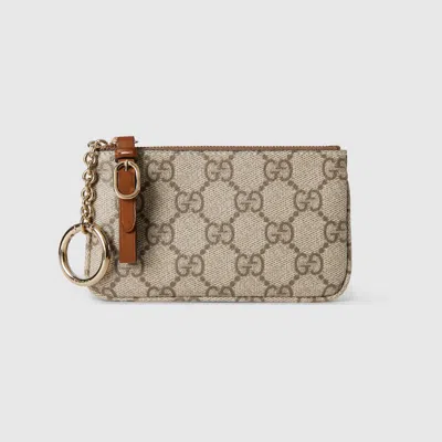 Gucci Gg Emblem Key Case In Beige