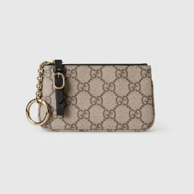 Gucci Gg Emblem Key Case In Beige