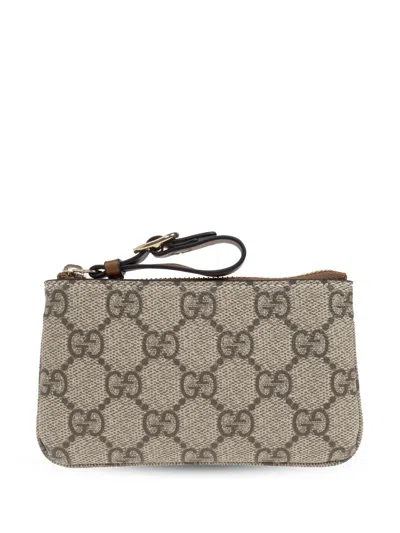 Gucci Gg Emblem Key Case In Neutrals