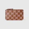 Gucci Gg Emblem Key Pouch In Brown