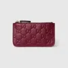Gucci Gg Emblem Key Pouch In Burgundy