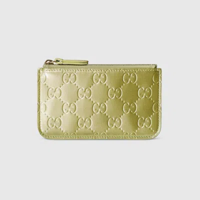 Gucci Gg Emblem Key Pouch In Green