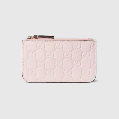 Gucci Gg Emblem Key Pouch In Pink
