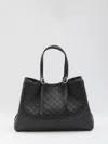 Gucci Women Gg Emblem Leather Shoulder Bag In Black
