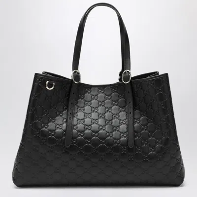 Gucci Gg Emblem Large Shopping Bag In Black