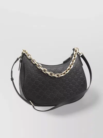 GUCCI GG EMBLEM LARGE SHOULDER BAG
