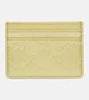 Gucci Gg Emblem Leather Card Holder In Brown