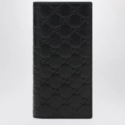 Gucci Gg Emblem Long Wallet In Black