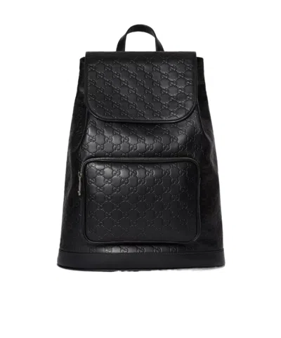 GUCCI GUCCI GG EMBLEM MEDIUM BACKPACK