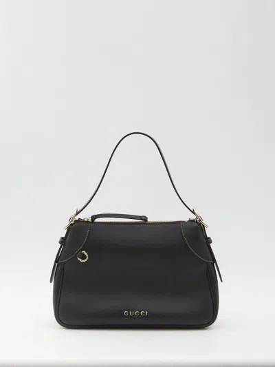 Gucci Gg Emblem Medium Black Shoulder Bag