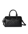Gucci Gg Emblem Medium Boston Bag In Black