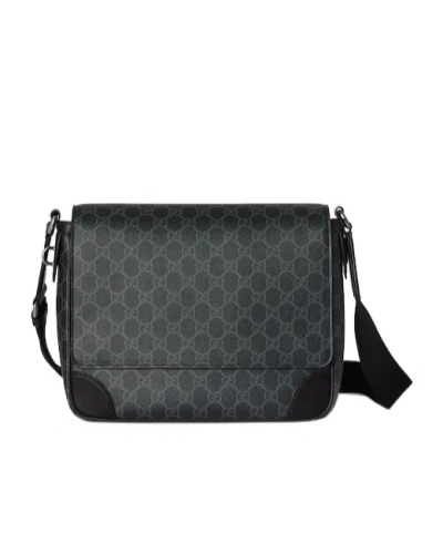 Gucci Gg Emblem Medium Crossbody Bag In Black