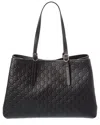 Gucci Gg Emblem Medium Leather Tote In Black