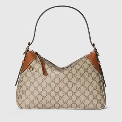 Gucci Gg Emblem Medium Shoulder Bag In Beige