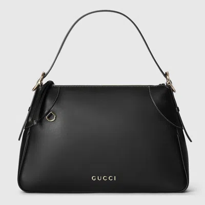 Gucci Gg Emblem Medium Shoulder Bag In Black