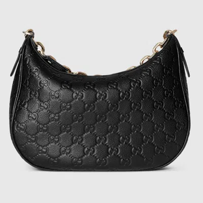 Gucci Gg Emblem Medium Shoulder Bag In Black