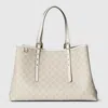 Gucci Gg Emblem Medium Tote Bag In Beige