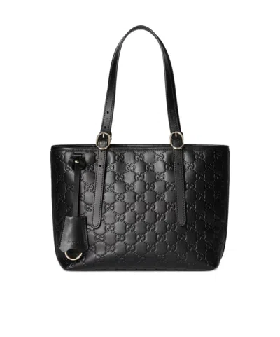 Gucci Gg Emblem Medium Tote Bag In Black
