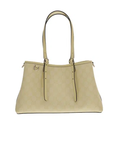 Gucci Gg Emblem Medium Tote Bag In Brown