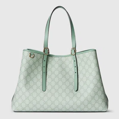 Gucci Gg Emblem Medium Tote Bag In Green