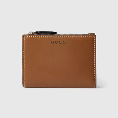 Gucci Gg Emblem Medium Wallet In Brown