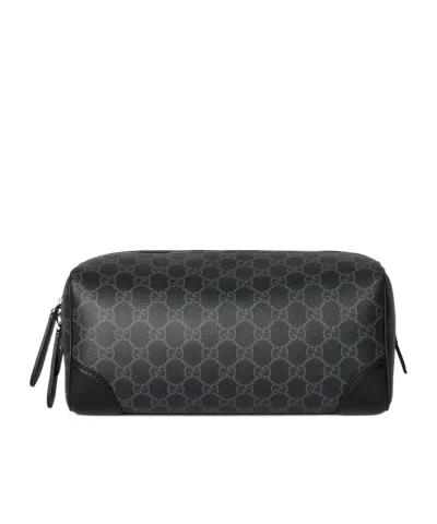 Gucci Gg Emblem Medium Toiletry Case In Black
