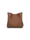 Gucci Gg Emblem Leather Bucket Bag With Frontal Logo In Brown