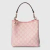 Gucci Gg Emblem Mini Bucket Bag In Pink