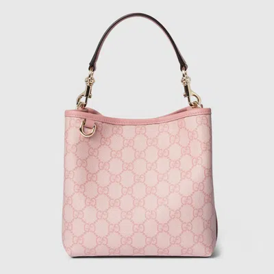 Gucci Gg Emblem Mini Bucket Bag In Pink