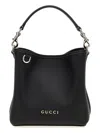 Gucci Borsa A Secchiello Gg Emblem In Pelle Nera Donna