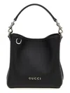 Gucci Borsa A Secchiello Gg Emblem In Pelle Nera Donna In Black