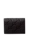Gucci Gg Emblem Mini Leather Card Case In Black