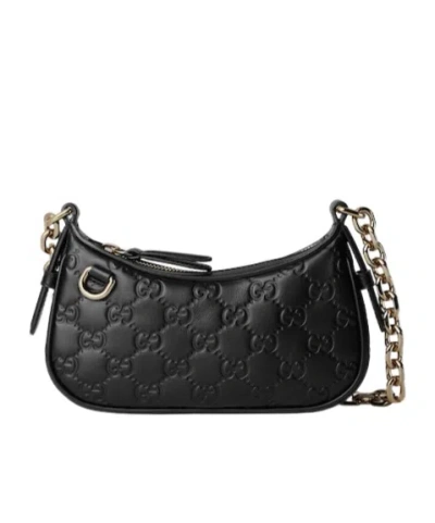 Gucci Gg Emblem Mini Shoulder Bag In Black