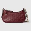 Gucci Gg Emblem Mini Shoulder Bag In Burgundy