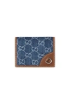 Gucci Gg Emblem Mini Wallet In Blue